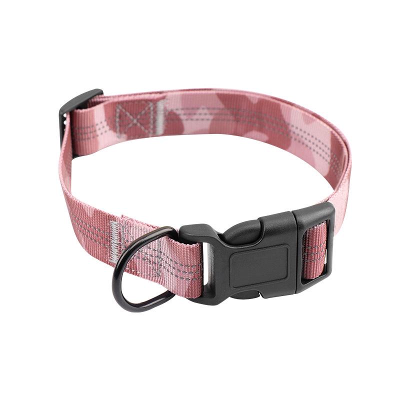 

New printed dog collar, dog goods accessories nylon braided strap buckle dog collar 40-65CM width 2.5CM