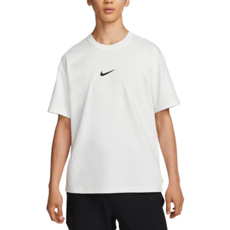 Nike Logo Print Crew Neck Oversized Short Sleeve Sport T-Shirt With Drop Shoulder Men Tops White DX6307-121