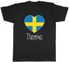 Personalised Love Sweden Football Fan Supporter Unisexs TShirt Tee Gift Top
