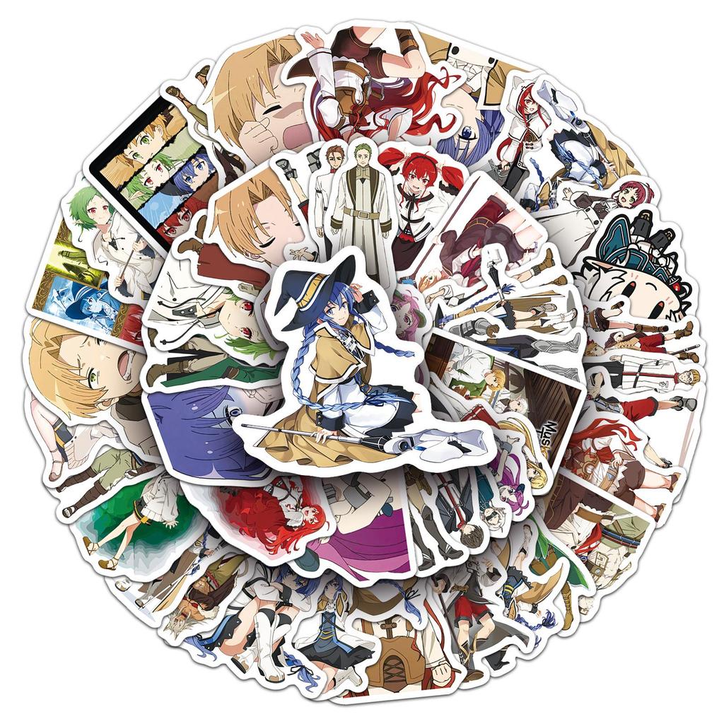 Mushoku Tensei Graffiti Stickers - 50 Waterproof Anime Decorations for Phone Cases & Suitcases