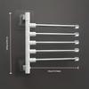 Punch-Free Bathroom Bath Towel Holder Multi-Bar Wall Mounted Rotating Towel Rack Cabinet Door Back Kitchen Toolhanger Shelf Rack