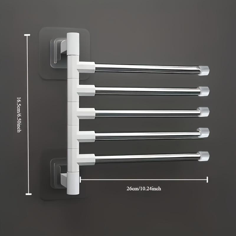 Punch-Free Bathroom Bath Towel Holder Multi-Bar Wall Mounted Rotating Towel Rack Cabinet Door Back Kitchen Toolhanger Shelf Rack