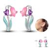 Ladies Sweet 925 Silver Ocean Star Flower Butterfly Design Trendy Earrings Birthday Commemoration Day Fine Sweetheart Jewelry