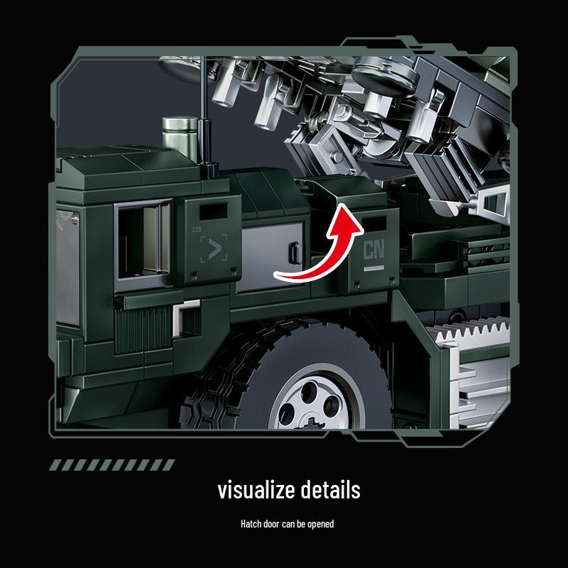 Chizao T2231-33 Explosion-Proof Armored Tank & Missile Vehicle Building Blocks Toy Model