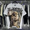 2026 Summer Unisex Rhinestone Hustler Sleeping Angel Graphic Cotton T-Shirt Dark Gothic Streetwear Short Sleeve Tee Men Women