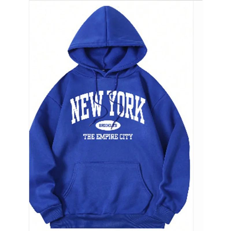 NEW YORK Fashion Men's Hoodies Men Clothing Print Casual Harajuku Streetwear Hooded Top Short Sleeve Sweatshirts Men
