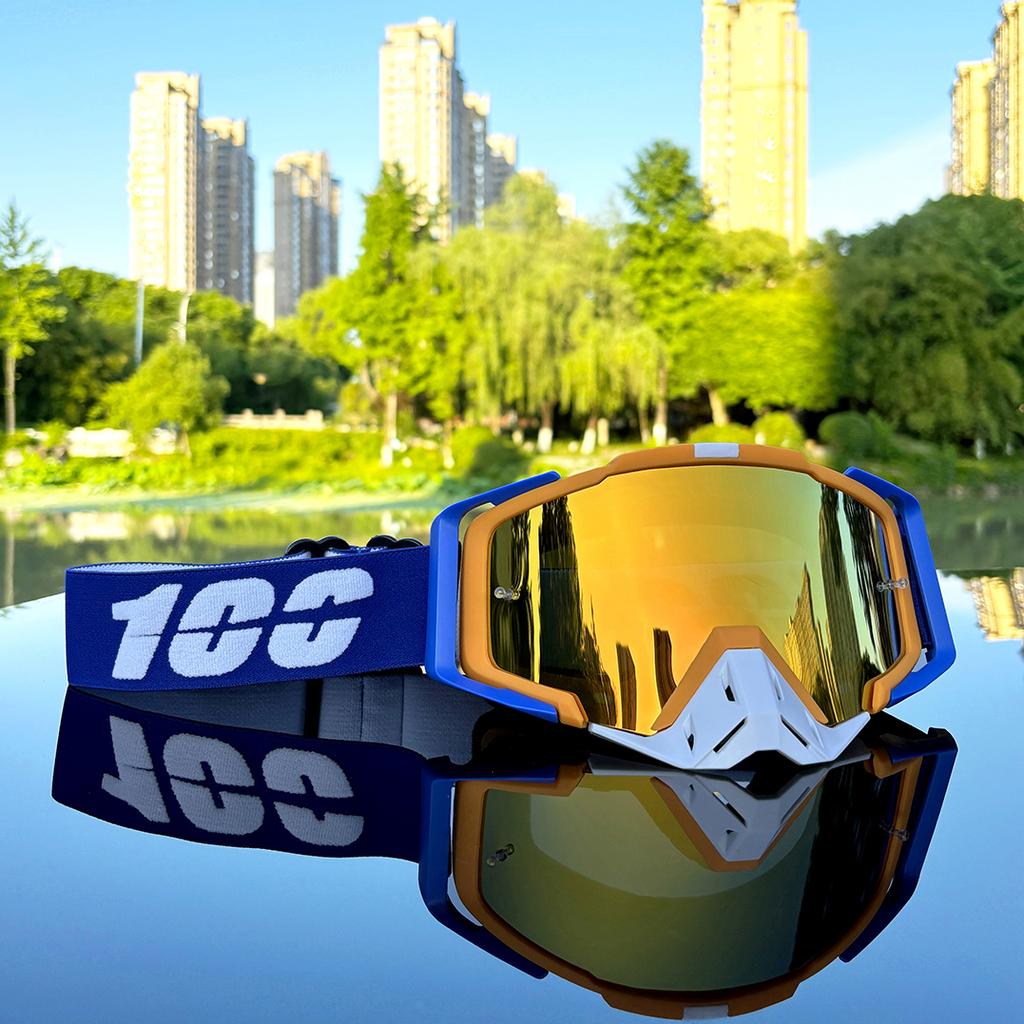 100 Motorcycle Goggles Dustproof Racing Glasses Windproof for Men & Women Motocross Cycling Skiing Outdoor Off-Road Bike Goggle