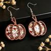 Retro Pumpkin Sequin Earrings for Halloween, Autumn, and Thanksgiving