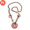 Hi DIY Wood Bohemia Folk-custom Long Section Wooden Round Sweater Necklace Accessories Necklace