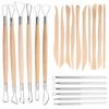 Good-Pottery Clay Sculpting Tools, 22Pcs Wooden Handle Pottery Carving Tools & Metal Scraper & Plastic Clay Shaping Tools