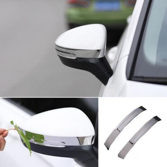 For Volkswagen Tiguan 17-2021 Rear View Side Door Mirror Strip Trim Silver Steel