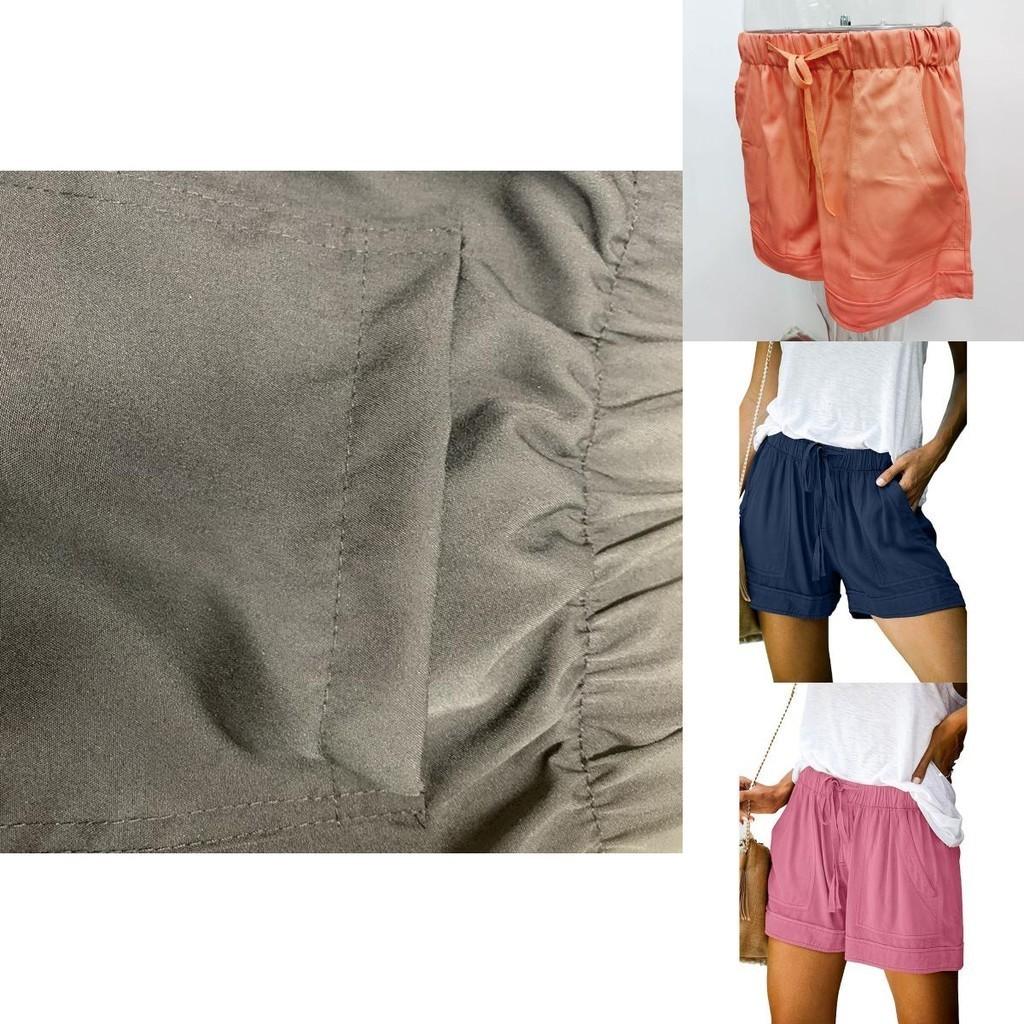 Stilvolle Damen Locker Mini Kordelzugshorts Mit Taschen Für Lässigen Komfort