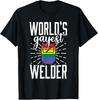Soldador Gay Orgulho LGBT Frase Engraçada Presente de Soldagem Camiseta Camiseta Unissex