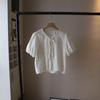 Korean Lace Jacquard Tie-Up Bubble Sleeve Women's Shirt - Summer 2025 Collection