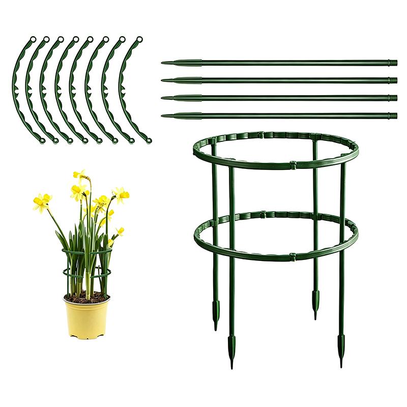 Plastic Plant Support Ring Fit for Various Plants Reusable Support Pile for Orchard Garden Potted Flower Vine Growth Support