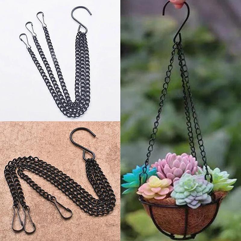 40Cm Flower Pot Hanging Chain With 3 Hooks Potted Hydroponic Plant Planting Pot Home Garden Decoration
