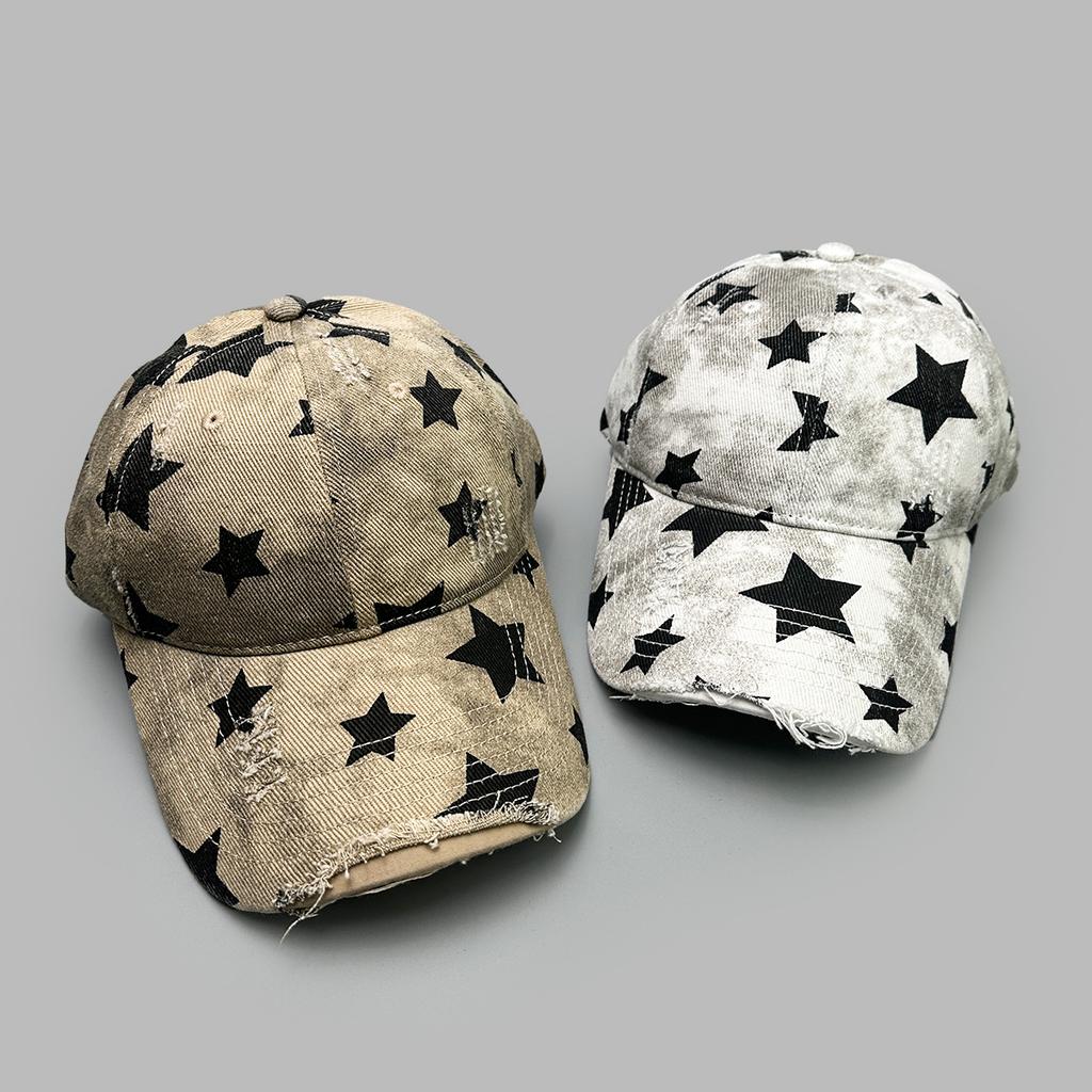 Spring And Summer Retro Pentagram Baseball Cap Men'S And Women'S Sunshade Holes Personalized Retro American Cap