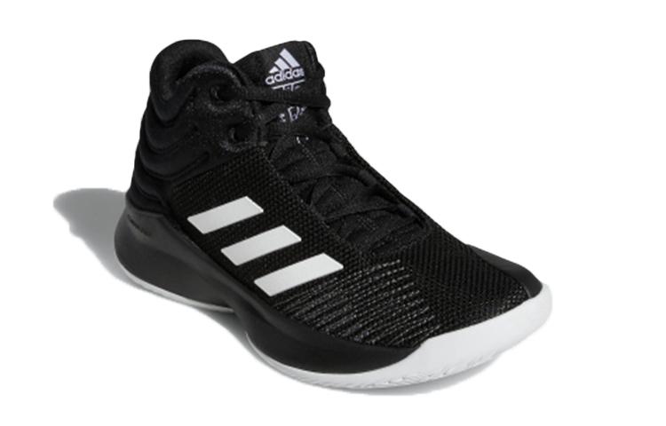 Adidas Pro Spark 2018 K Breathable Mid top Children's Basketball Shoes Black White Gray Kids' AH2644