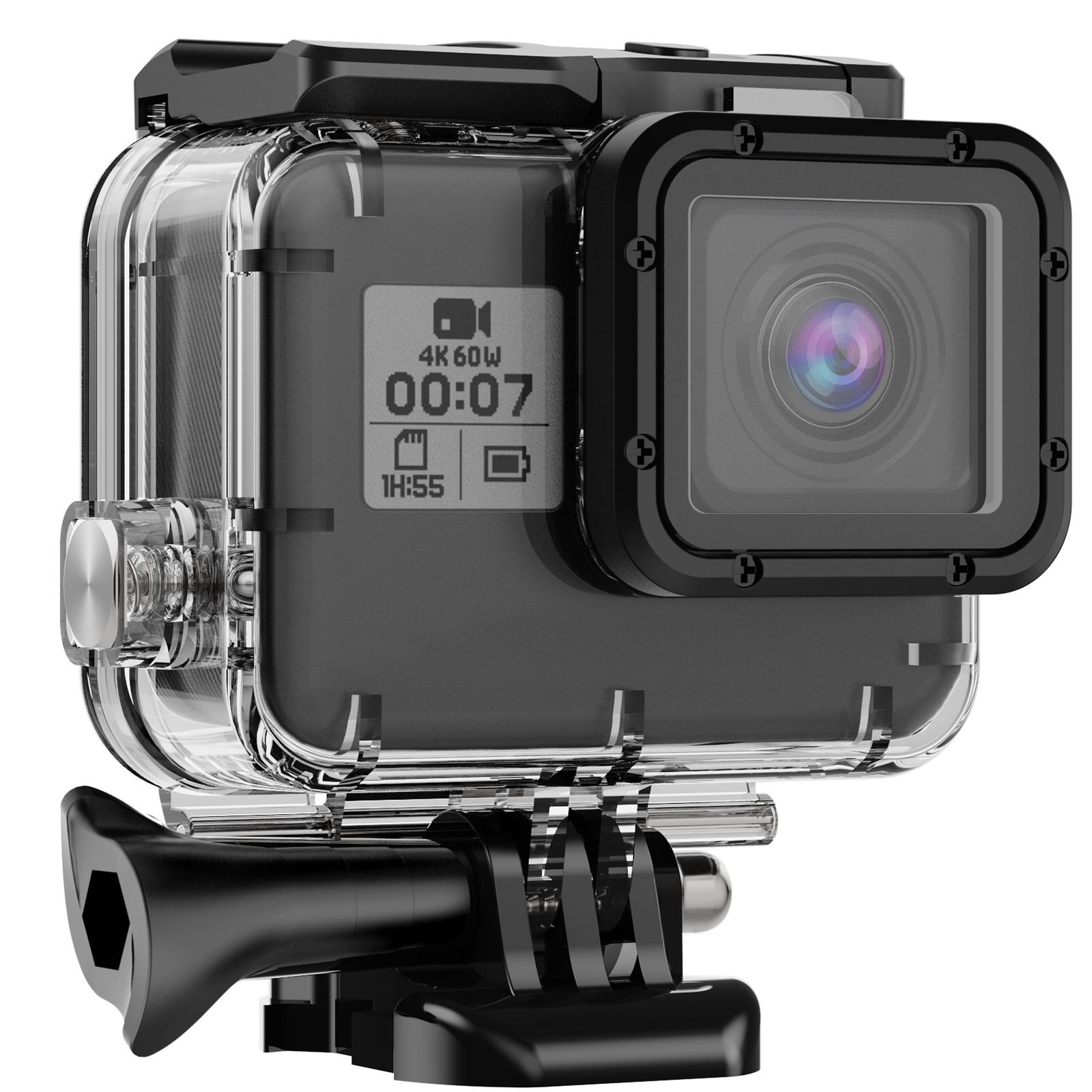 

60M Waterproof Case for GoPro Hero 7 6 5 Black Protective Diving Underwater Housing Shell Cover Red Purple Color Filter