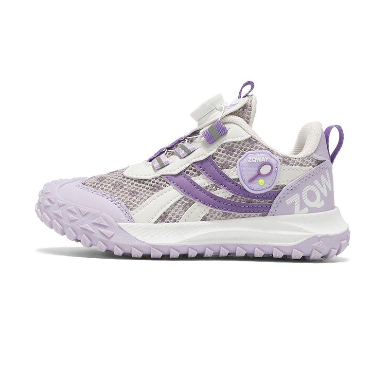 Classmate girls 2025 new spring children's purple sports shoes medium and older children's mesh breathable dad mesh shoes non-slip