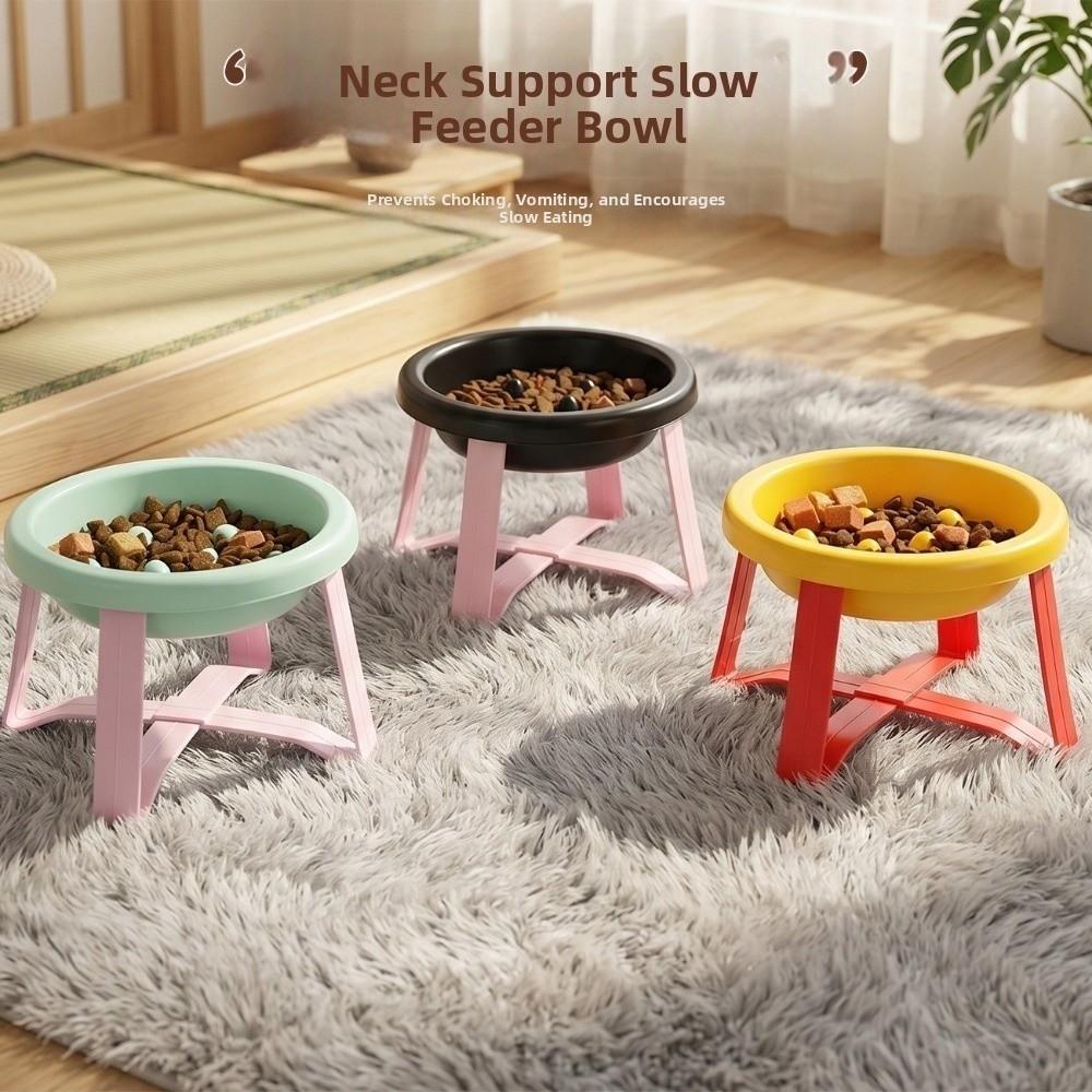 With Stand Slow-Feeding Bowl Bite-resistant Anti-Overturning Bowl Elevated Cat Bowl Outdoor Use