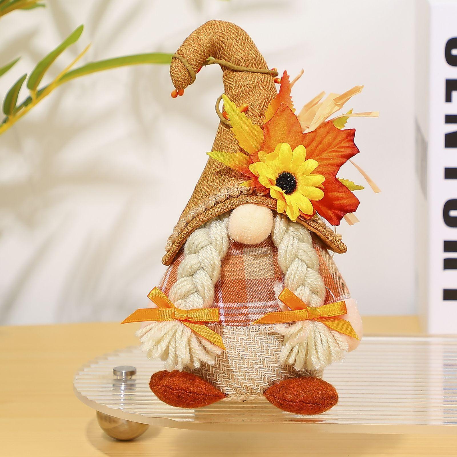 

День благодарения Творческий Рудольф Кукла Украшение Окна Фестиваль Пугало Индейка Со Светящейся Куклой One Size