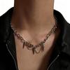 Punk Metal Kegelförmiger Anhänger Halskette für Damen Minimalistisch Gotisch Silberfarbe Weidennagel Quaste Kette Schlüsselbein Kette Schmuck