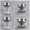 Food Grade Ice Cream Cup Stainless Steel Pudding Dessert Bowl Stemmed Fruit Plate  Bar Tableware