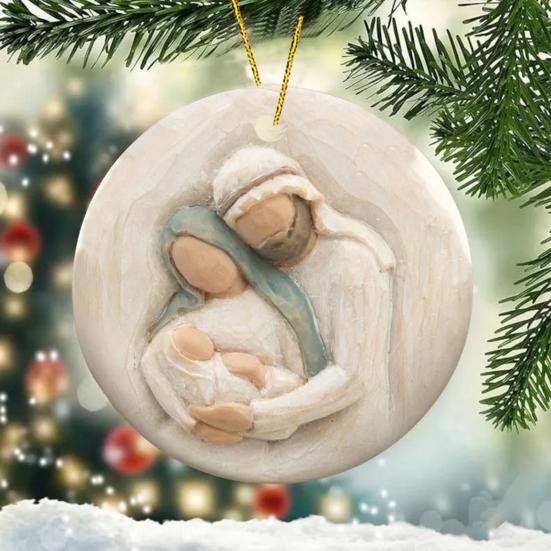 Christmas Ornament for Horse Lovers Hugging Horse Acrylic Pendant Christmas Tree Hanging Decoration Holiday Gifts for Girls Women Cowgirls