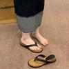 Wedge heel flip-flops outer wear women's shoes 2025 new summer niche fashion casual versatile retro sandals