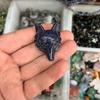 White Crystal Fox Pendant Agate Bracelet, Semi-precious Stone Carved Fox Head.