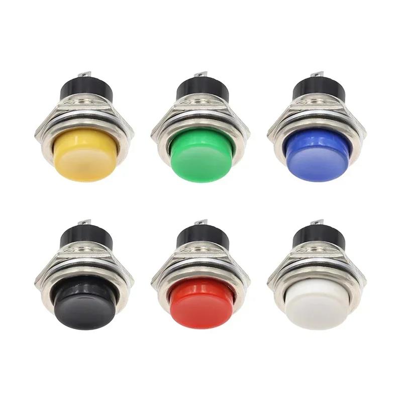 5/20/100Pcs DS-212 Round Push Button Switch ON OFF 16mm Momentary Switch 2 Pin Self-Reset Switch Electric Power Switches Switches Oil Pressure 6