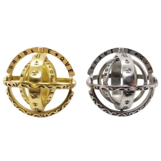 Fidget Ring And Necklace Titanium Steel Spinner Ring Decompression Toys Planet Shape Shockproof Manual Anti-Stress Finger Ring Unisex Anxiety Jewelry