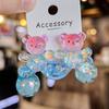 2PCS Colorful Crown Bear Elastic Hair Bands for Girls Lovely Children Hair Accessories Baby Headwear Ties