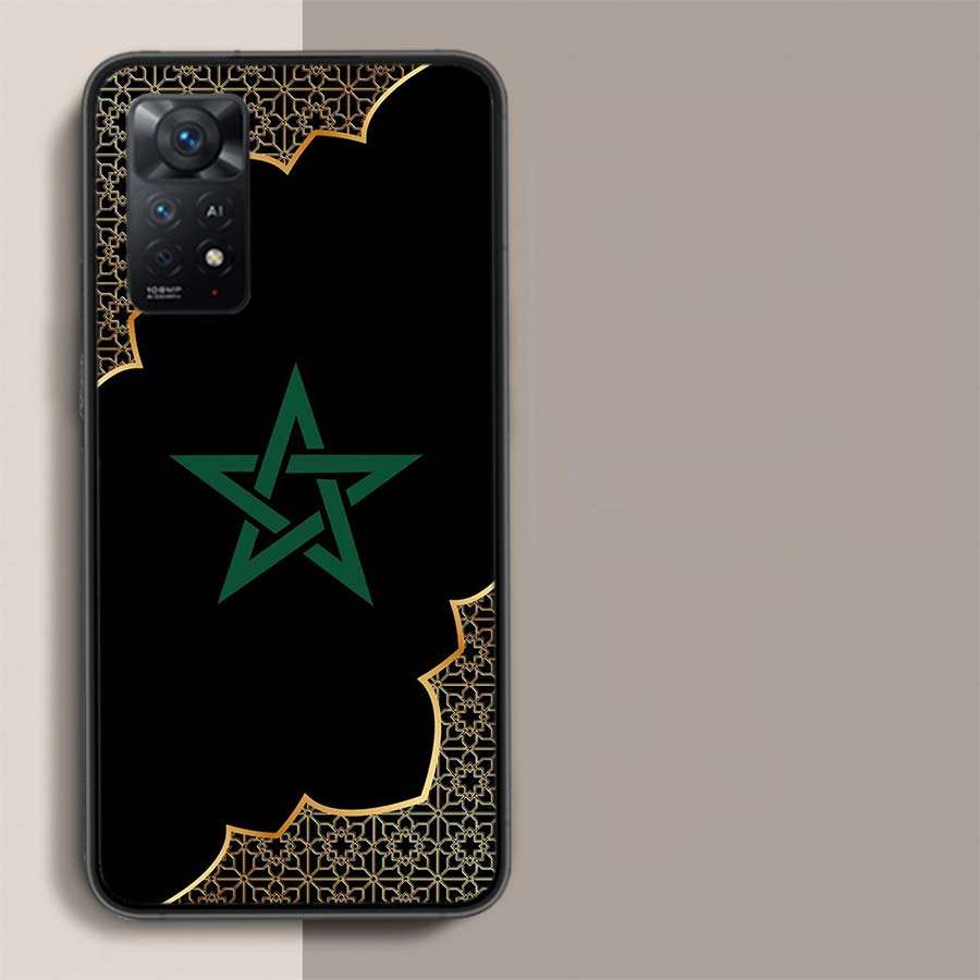 Morocco Flag Soccer Phone Case For Redmi Note 14+ 13 Pro Plus 14C 13C 12C 12 10A 10C 10 9 8 9A 9C 9T 8A 7 Pro Xiaomi Capa Cover