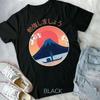 Japanese Aesthetic Fuji Mountain Sakura Flowers Sunset Japan Unisex Form T Shirt