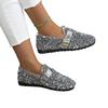 New Sequined Mary Jane Shoes Women's Large Size Belt Buckle Four-season Flat-soled Single Shoes Women
