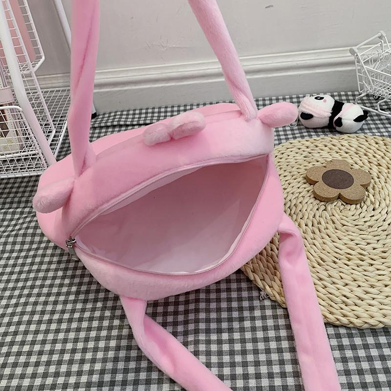 Summer Cartoon Doll Unique Ugly Cute Large Pink Plush Shoulder Bag Women's Fashion Trend Soft Handle Underarm Bag New Model
