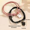 2 Pcs Romantic Originality Animals Couple Bracelet for Women Cute Small Cat Double Layer Braided Friendship Hand Rope Bracelet