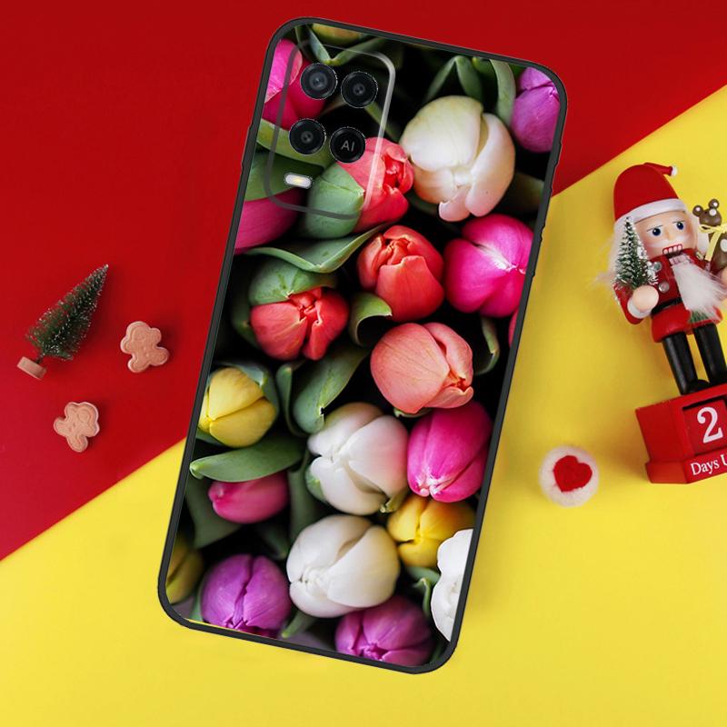 Tulip Flower Colorful Case For Oppo A5 A6 Pro A15 A57 A17 A54 A74 A94 A76 A16 A96 A40 A60 A80 A18 A38 A58 A78 A98