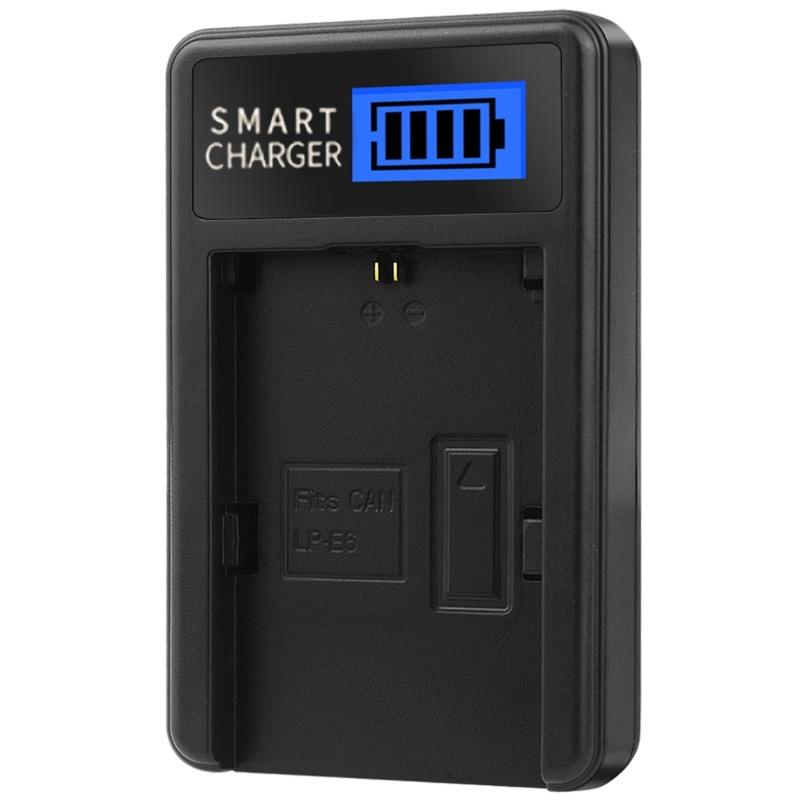 Rapid LP-E6 LCD USB Battery Charger for  EOS 5D Mark II, EOS 5D Mark III Camera Stay Powered for Travel