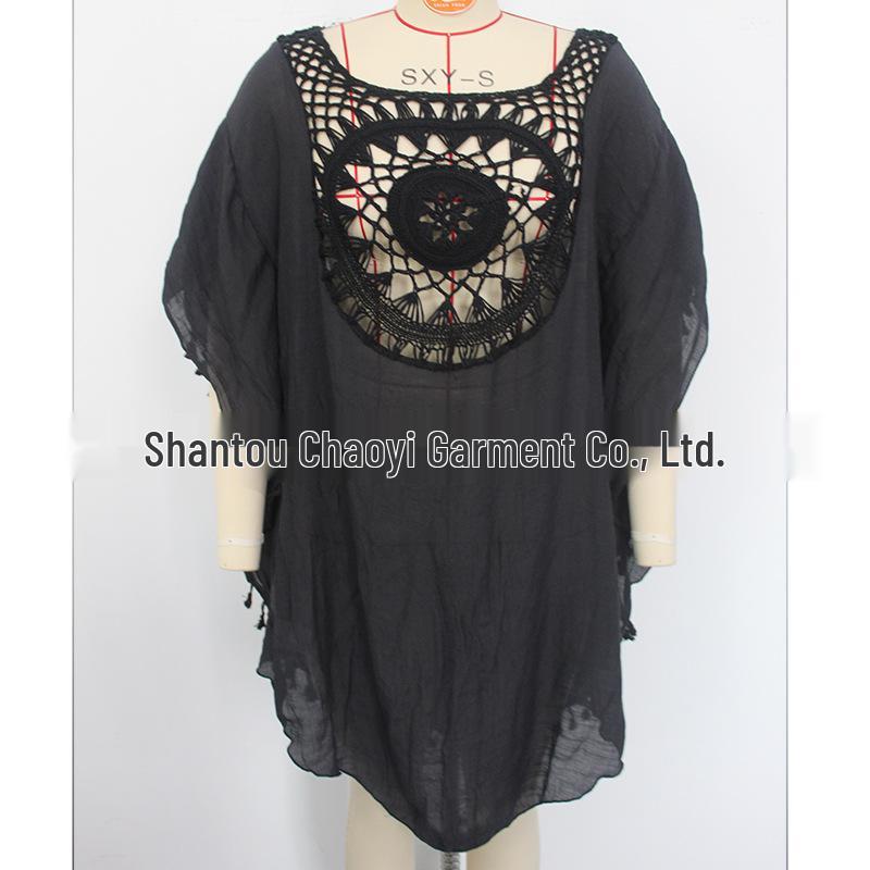 Hand-Crocheted European & American Beach Tassel Cover-Up Dress
