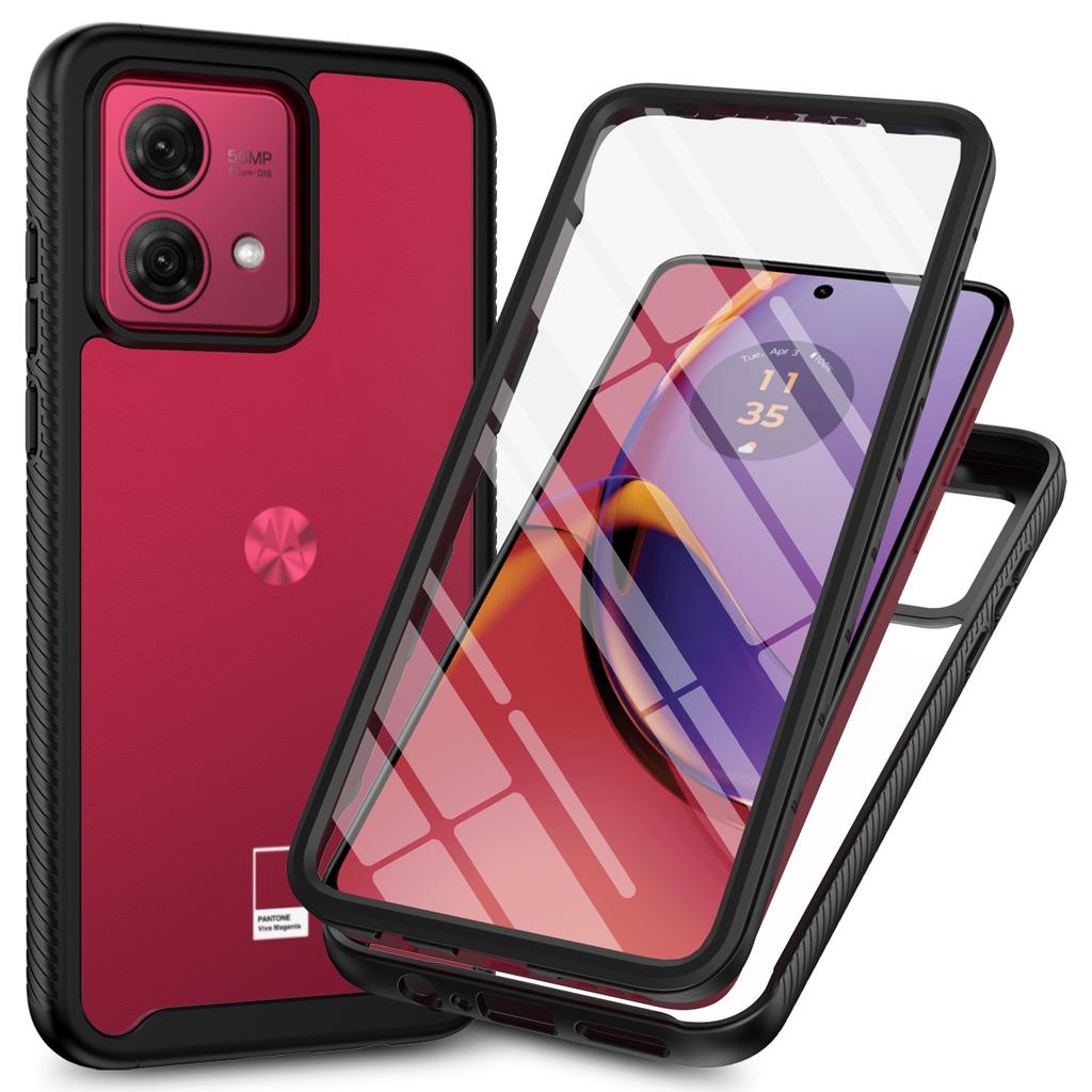 Phone Cover TPU/PC PET Case For Moto G54 G84 G14 G13 G23 G53 Funda Capa with Screen Protector 360 Degree Protect Shield Clear