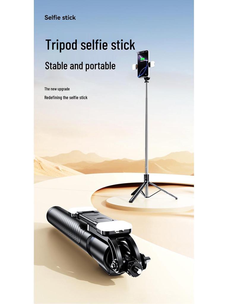 Portable 1.88m Selfie Stick with Bluetooth Remote, Retractable Tripod, and Floor Stand