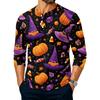Men's Long Sleeve Shirt with Print for Casual Holiday Wear