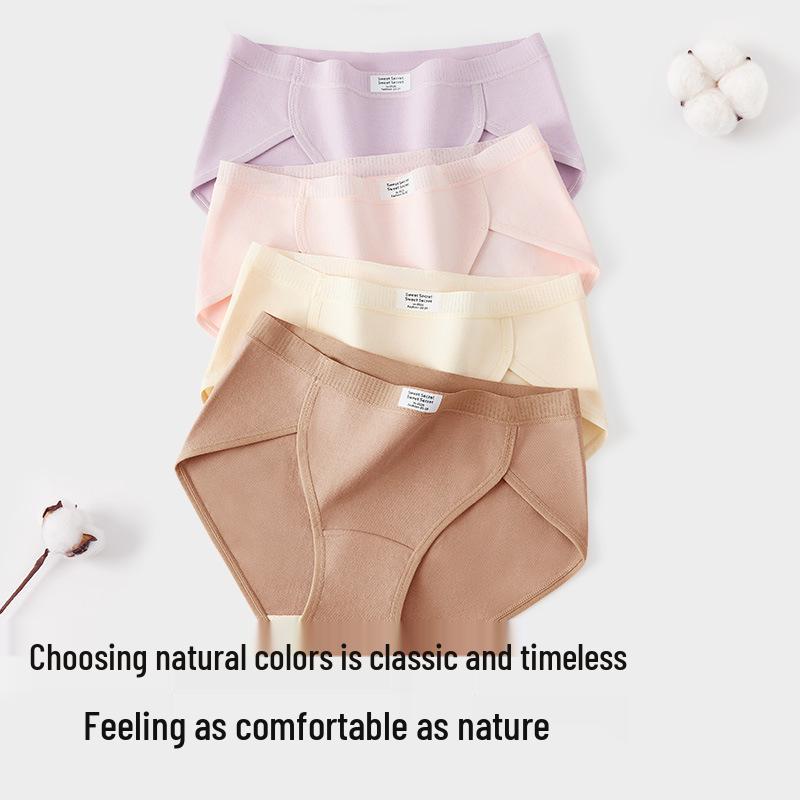 Autumn Mid-Waist Cotton High-Cut Panties for Girls