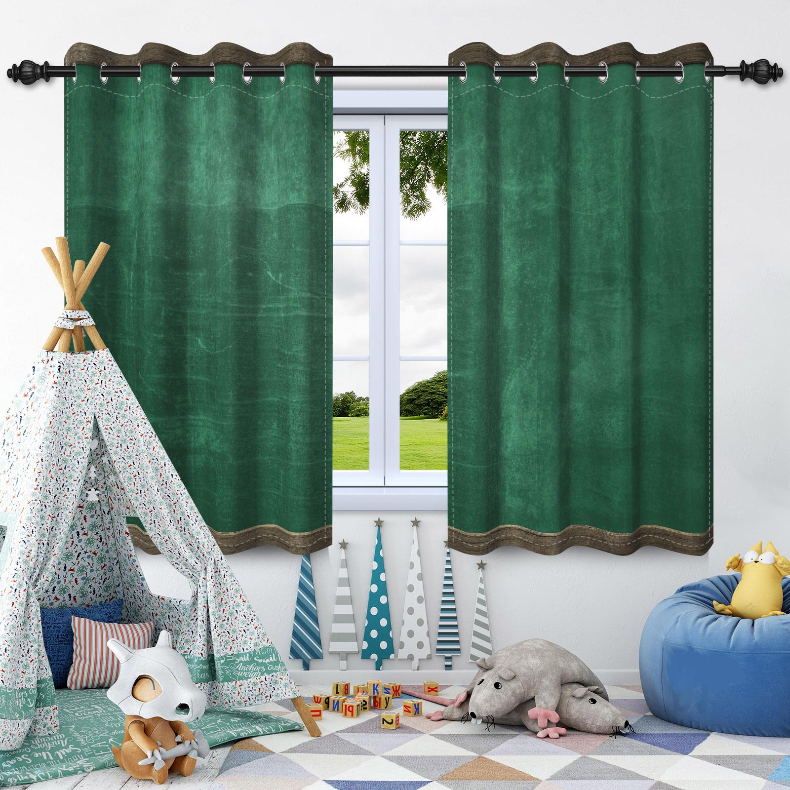 

2 шт. Роскошные темно-зеленые шторы блэкаут для спальни, гостиной, затемняющие, теплоизоляционные, на люверсах, для конфиденциальности, оконные драпировки, моющиеся 50x120cm 2pcs