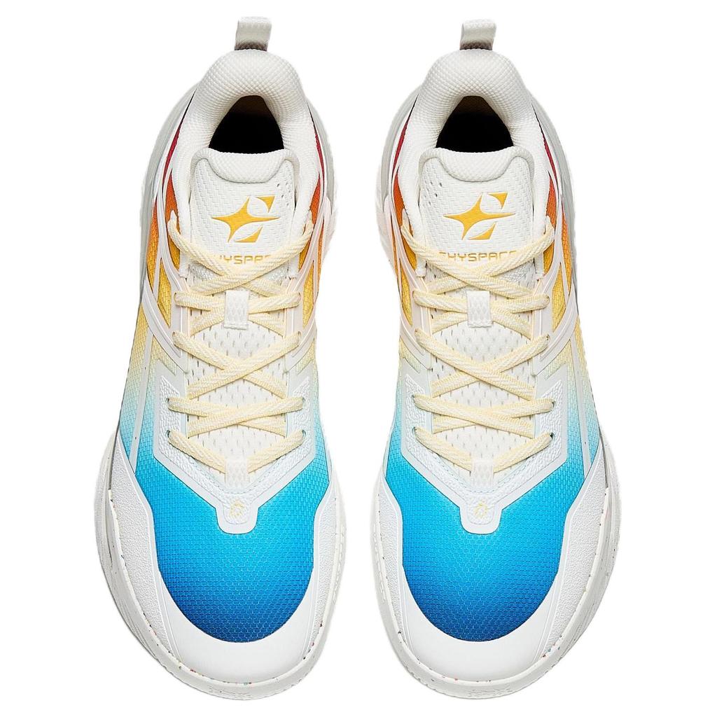 Anta Cushioning Slip Resistant Anti Rollover Low Top Basketball Shoes Men's White Blue Yellow 912541602Q-8