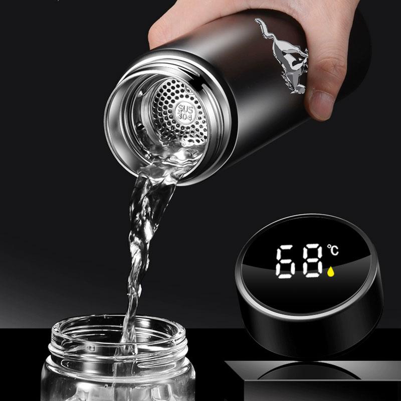 Bærbar Bil Smart Termosflaske Med Temperaturvisning Kaffekopp For Ford Mustang SHELBY GT 500 350 Cabriolet V Mach e Vanntett