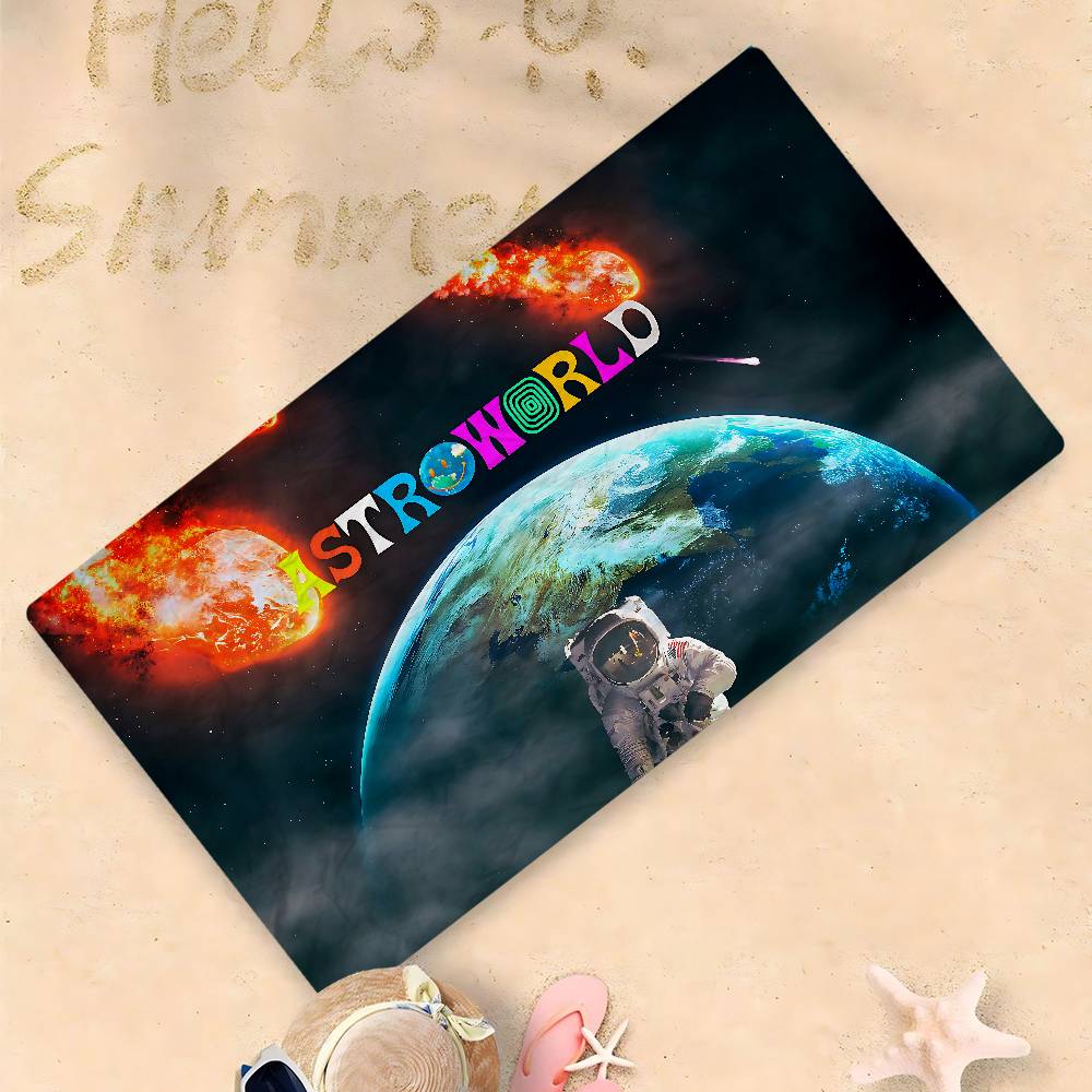 

T-Travis S-Scott A-Astroworld Microfiber Printed Beach Towel Mountain Climbing Yoga Beach Swimming Running Absorbent Soft Towel W40*H60(CM)